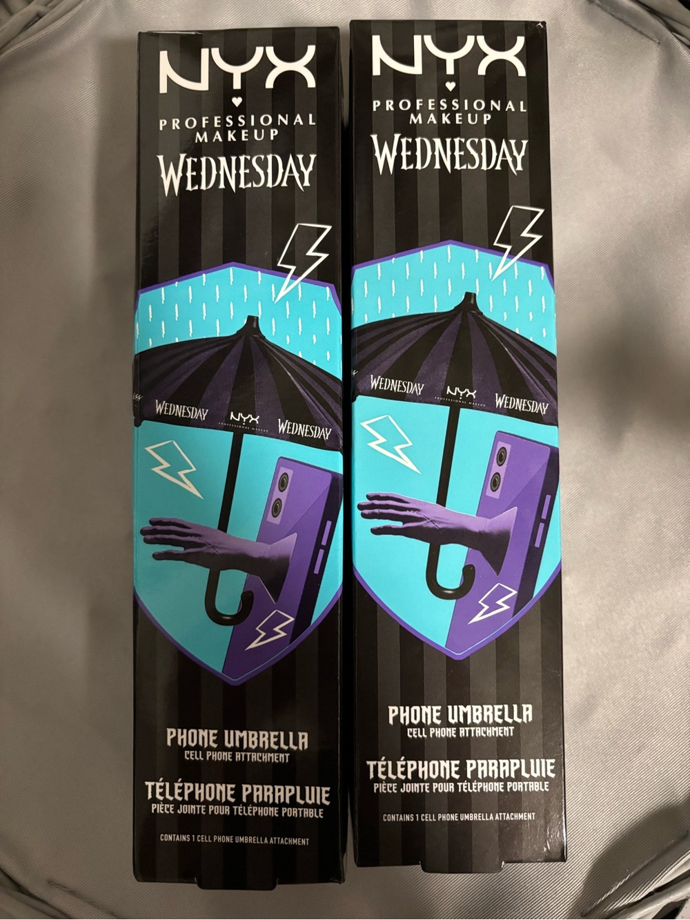 NYX black & Purple Wednesday Phone Umbrella - Set of 2